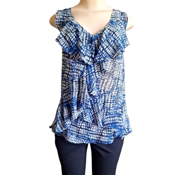 3/$20 Daisy Fuentes Sleeveless Ruffle Blouse - Size Small - Picture 1 of 4